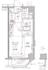 クレイシアIDZ二子新地 604 間取り図
