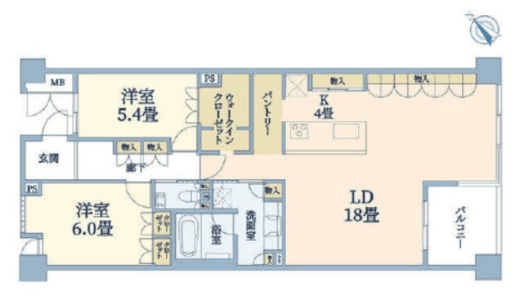 パークハウス白山御殿町 2階 間取り図