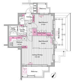 プライムアーバン新宿夏目坂タワーレジデンス 310 間取り図