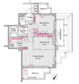 プライムアーバン新宿夏目坂タワーレジデンス 310 間取り図