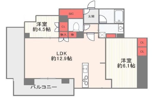 オープンレジデンシア小石川ヒルズ 4階 間取り図
