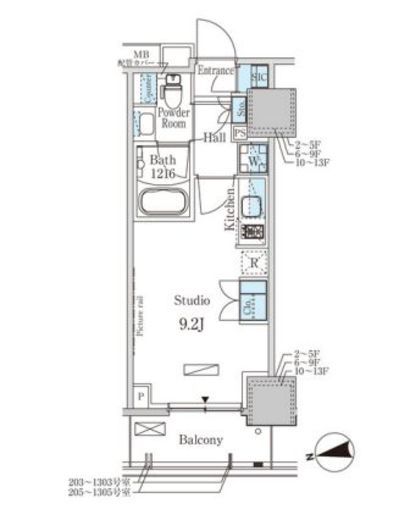 パークアクシス赤塚 1105 間取り図