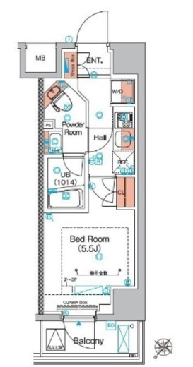 エストゥルース横浜蒔田 806 間取り図