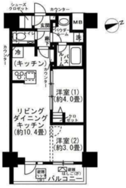 プレサンスジェネ浅草EAST 2階 間取り図