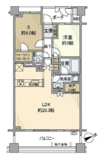 クレッセント茅ヶ崎松韻 4階 間取り図