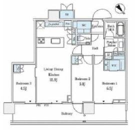 パークシティ武蔵小山ザタワー 25階 間取り図