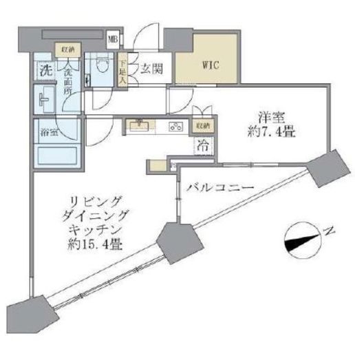 中目黒アトラスタワー 6階 間取り図