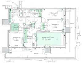 HARUMI FLAG PARK VILLAGE (晴海フラッグ パークヴィレッジ) 6階 間取り図