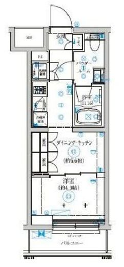 セジョリ武蔵小杉 504 間取り図
