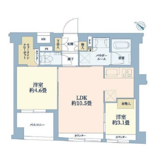 イニシアイオ杉並和泉 4階 間取り図
