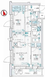 デュオステージ西荻窪Ⅱ 1階 間取り図