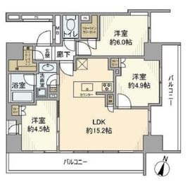 シティハウス中野中央 8階 間取り図