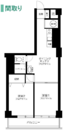 近鉄ハイツ新宿 3階 間取り図