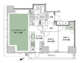 東京ベイシティタワー 22階 間取り図
