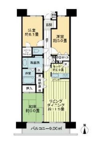 ライオンズステージ大島イーストアクエア 4階 間取り図