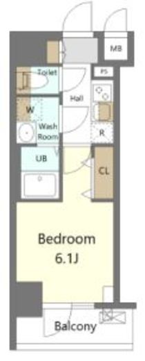 S-RESIDENCE横濱吉野町burgeon (エスレジデンス横濱吉野町バージョン) 101 間取り図
