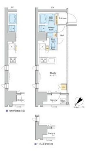 プラウドフラット日本橋馬喰町 1504 間取り図
