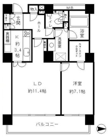 リバーポイントタワー 1204 間取り図