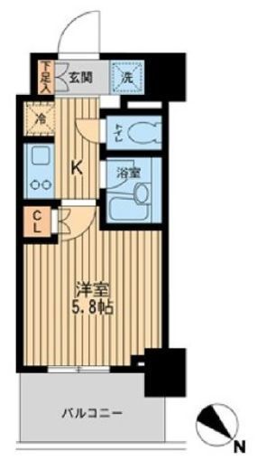 レジディア川崎 209 間取り図