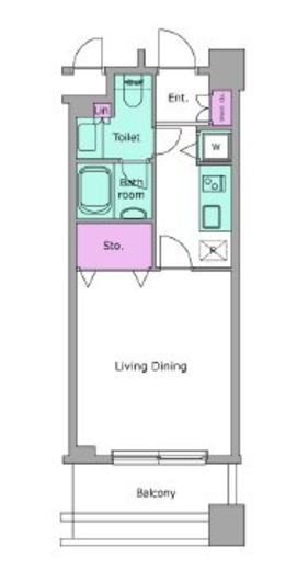 レジディア西麻布 804 間取り図