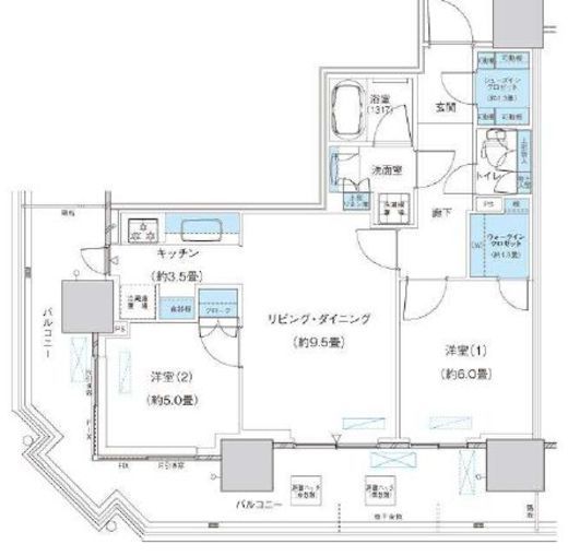 パークシティ柏の葉キャンパス ザ・ゲートタワー ウエスト 908 間取り図