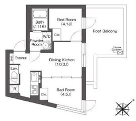 ディームス大井町テラス 502 間取り図