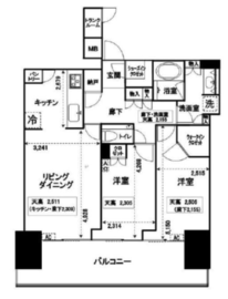 ザ・コート神宮外苑 11階 間取り図