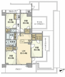 プラウド武蔵中原トレサージュ 5階 間取り図