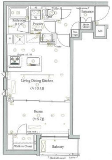 スカイコートルアナ文京本駒込 2階 間取り図
