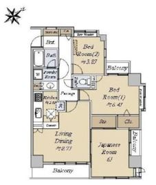 高輪パークホームズ 8階 間取り図