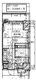 レジディア三宿 201 間取り図