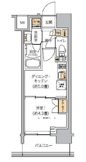 リビオメゾン芝浦 1305 間取り図