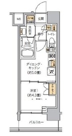 リビオメゾン芝浦 1305 間取り図