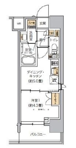 リビオメゾン芝浦 201 間取り図