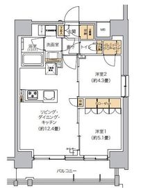 リビオメゾン芝浦 607 間取り図