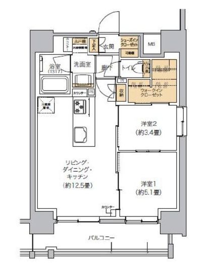 リビオメゾン芝浦 407 間取り図
