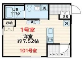 Fullea両国 101 間取り図