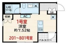Fullea両国 201 間取り図