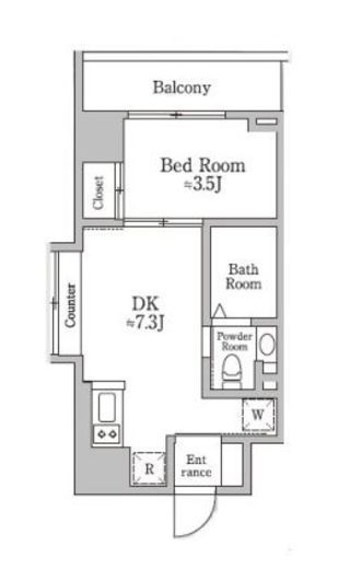 レジディア三宿 205 間取り図