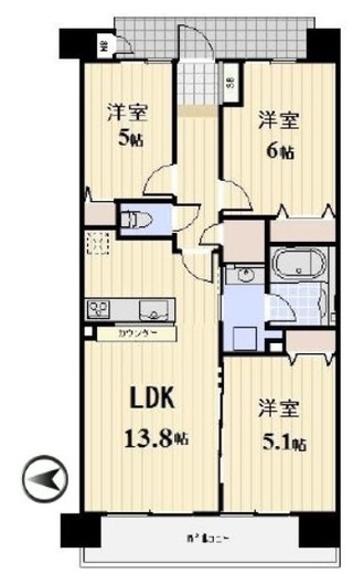 プロスペクト川崎 602 間取り図