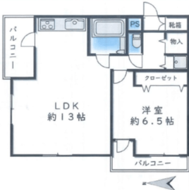 ルネ御苑プラザ 6階 間取り図