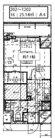 レジディア三宿 202 間取り図