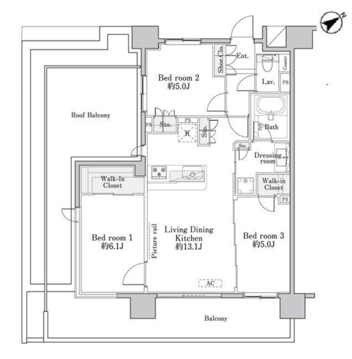 ブランシア梶ヶ谷 702 間取り図