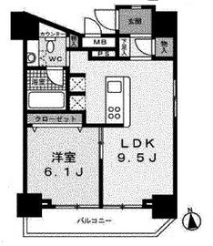 レジディア高輪桂坂 1101 間取り図