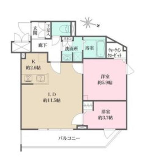 CREALpremier西馬込 (クリアルプレミア西馬込) 406 間取り図