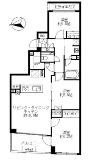 バースシティ・ザ・マークたまプラーザParkside 1階 間取り図