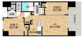 プラウド新丸子 9階 間取り図
