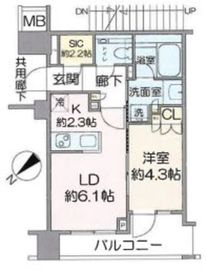 クレヴィア用賀 5階 間取り図