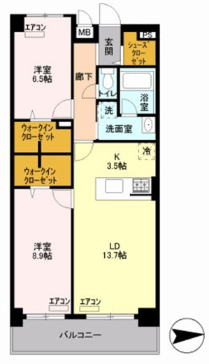 ロイヤルパークスシーサー 916 間取り図