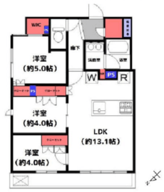 レ・ジェイド新横浜 14階 間取り図